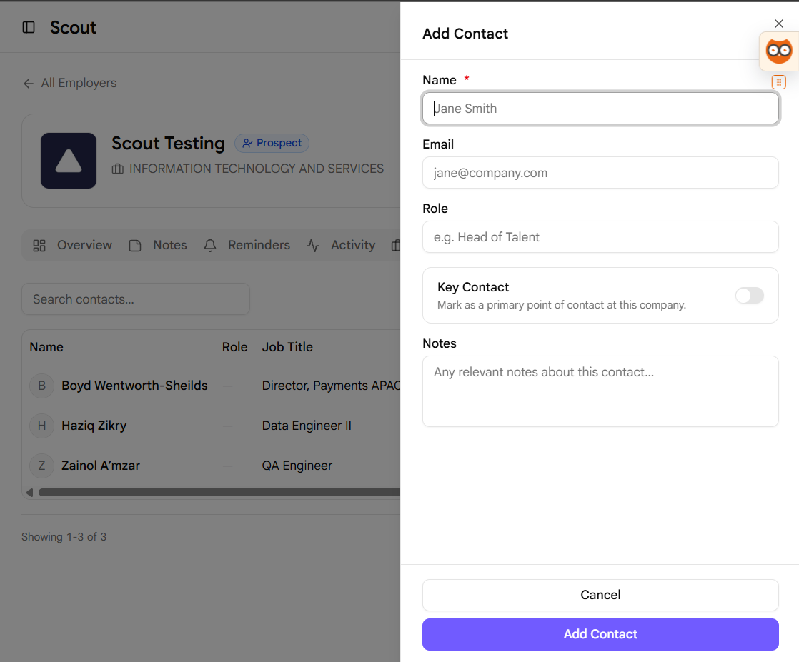 Add Contact Dialog