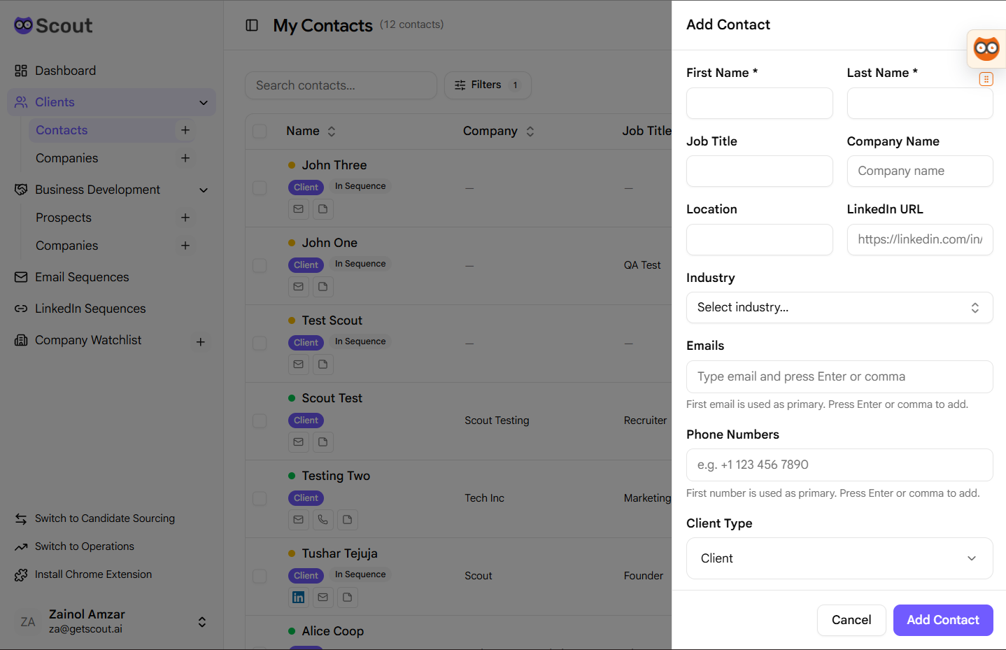 Add Contact Form