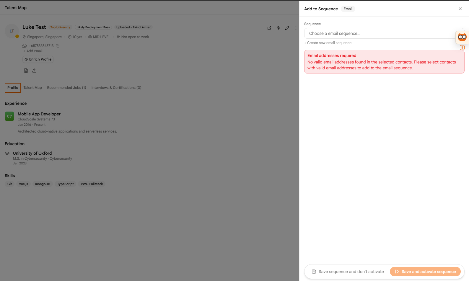 Add to Sequence Dialog