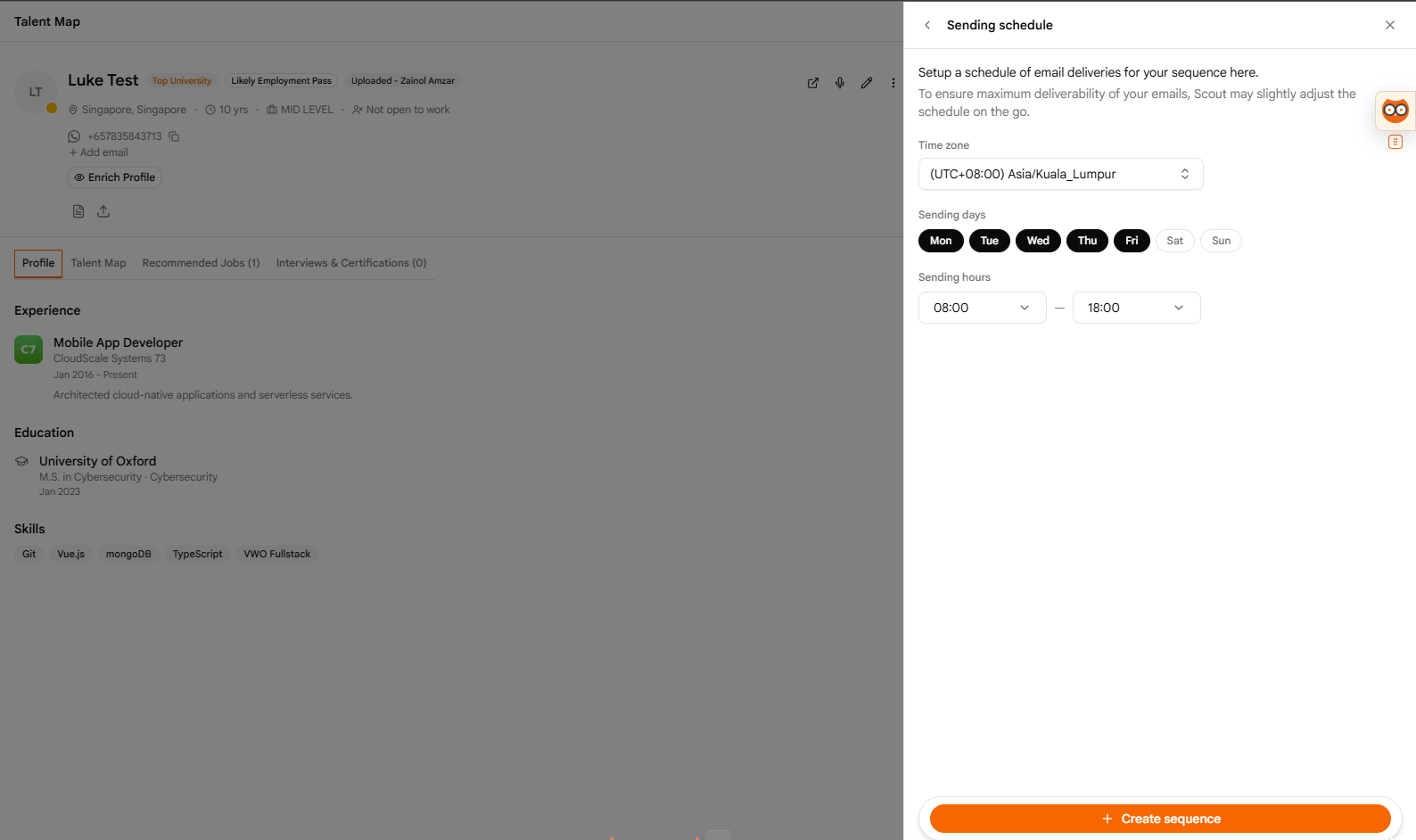 Configure Sending Schedule